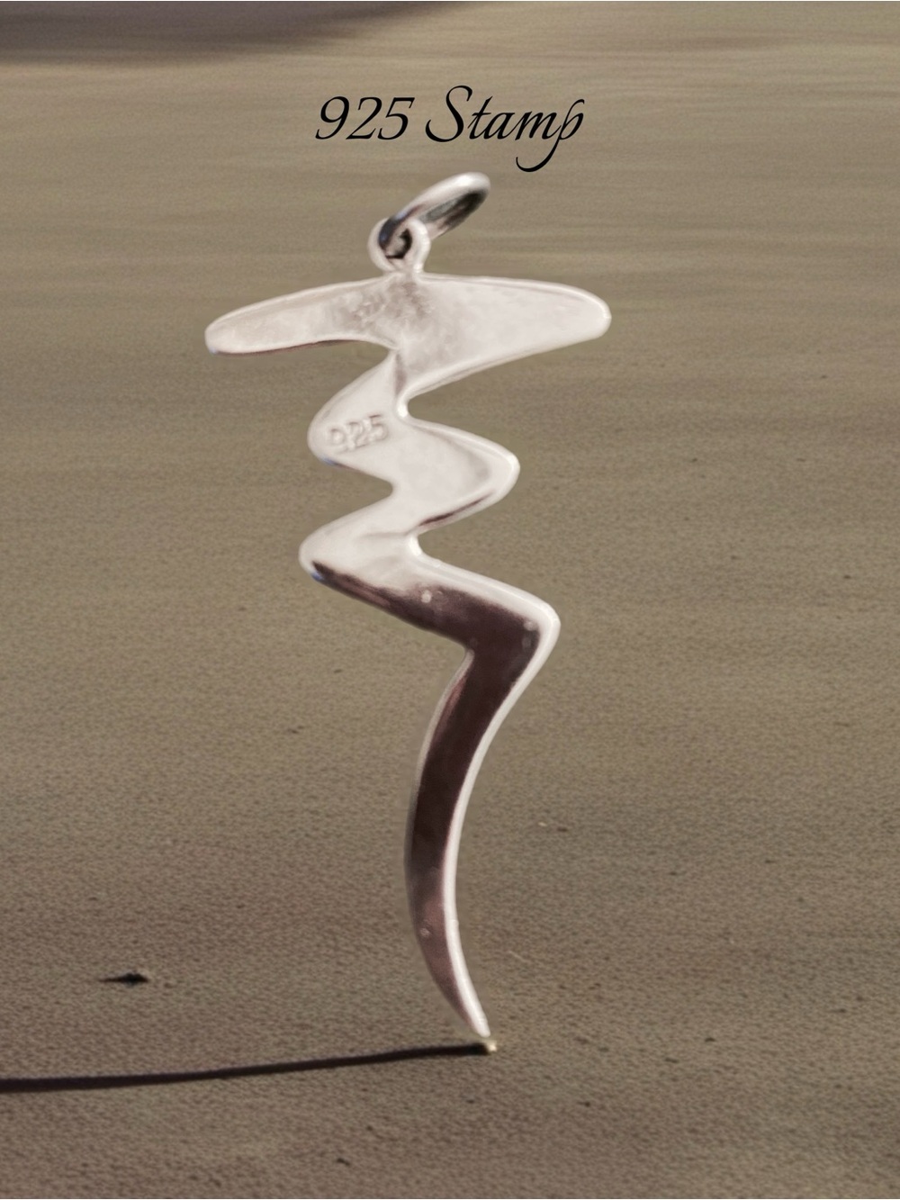 Paloma Picasso Style (Not Tiffany) Zig Zag Scribbles Sterling Silver Pendant - Picture 2 of 5